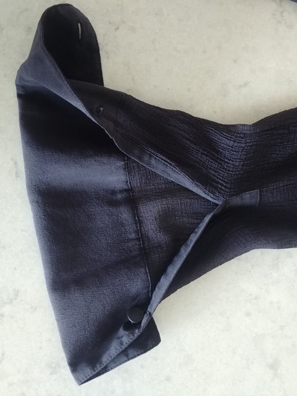 T by Alexander Wang 100% silk semi sheer black button down shirt top Small - Picture 11 of 16